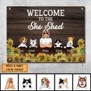 Metal Garden Sign, Gifts For Pet Lovers, Welcome To The She Shed Personalized Home Sign, Sunflower Welcome Signs