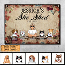 Metal Garden Sign, Gifts For Pet Lovers, She Shed Personalized Home Sign, Flower Vintage Signs